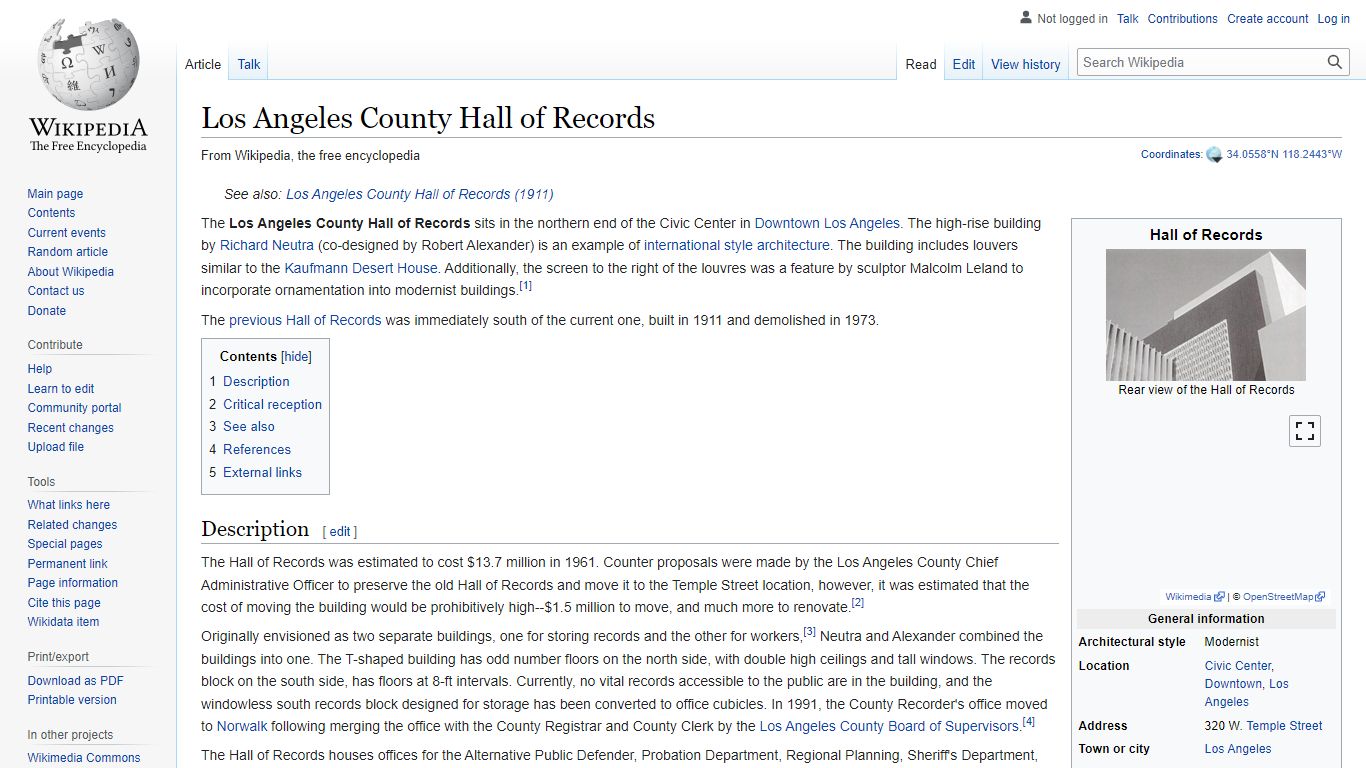 Los Angeles County Hall of Records - Wikipedia